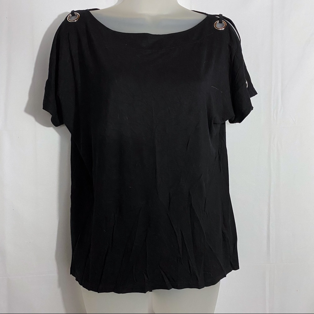 Cable & Gauge | Black Top with Embellished Sleeves